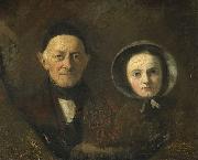 Therese Schwartze Portrait of Johann Joseph Hermann and Ida Schwartze oil